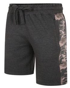 KAM Camo Panelled Jog Shorts Charcoal